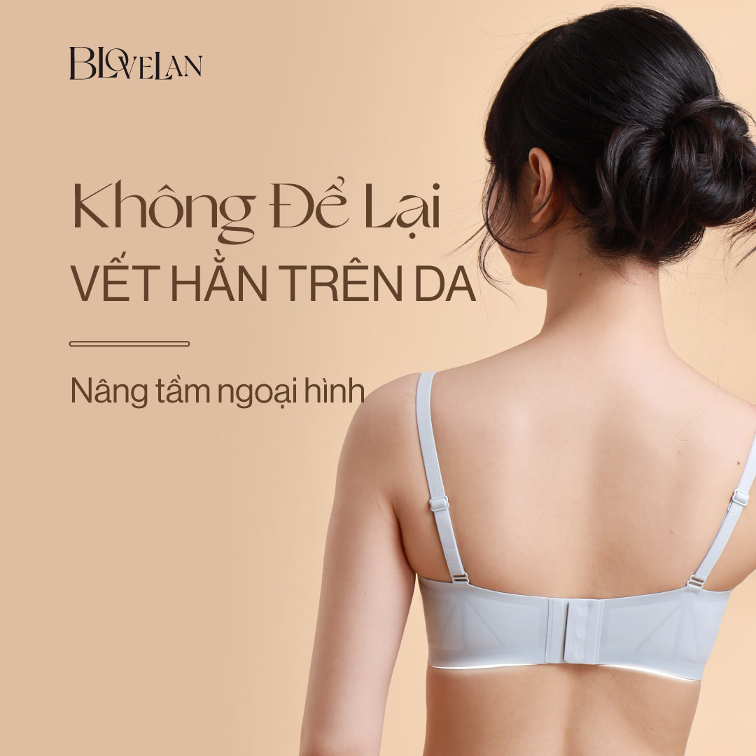 Áo ngực su Mermaid Blovelan có mút dày 2,5cm độn ngực tạo khe ngực - Màu xám, xánh lá, đen, da