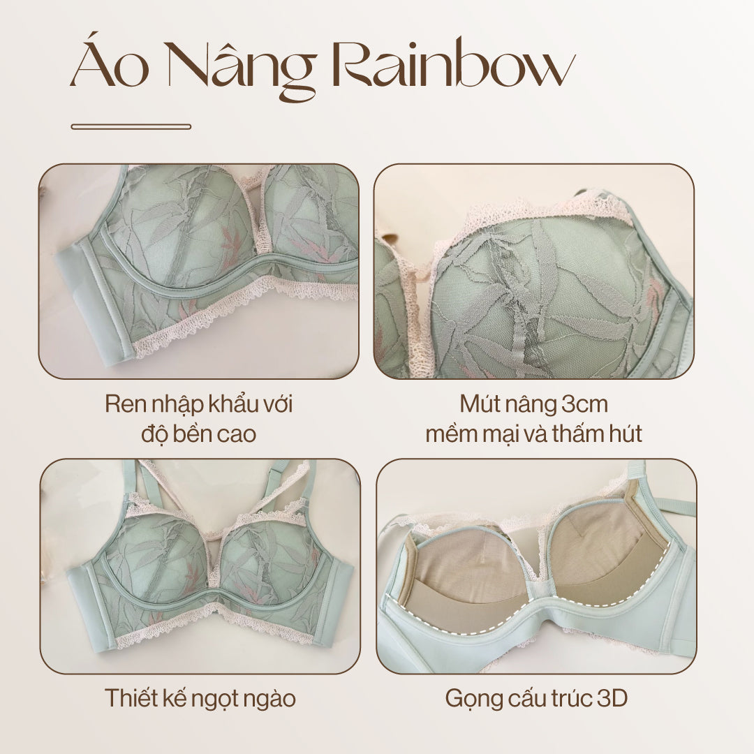 Áo lót nâng không gọng Rainbow thiết kế ren nữ tính