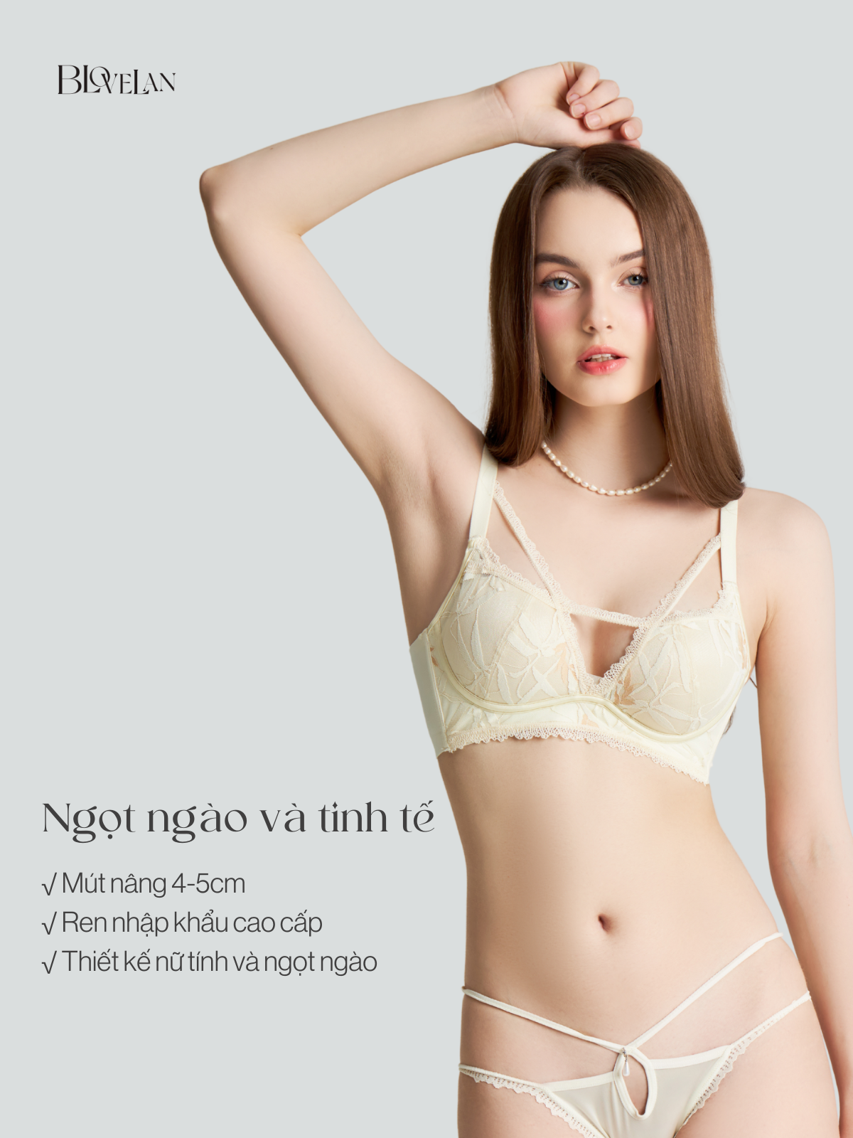 Áo lót nâng không gọng Rainbow thiết kế ren nữ tính