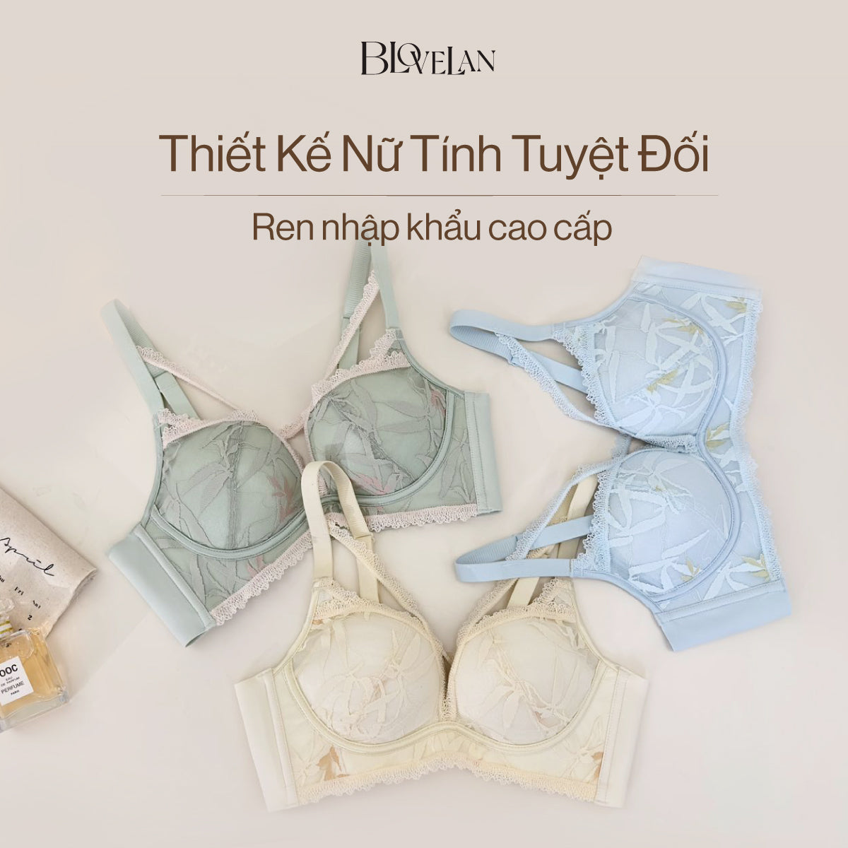 Áo lót nâng không gọng Rainbow thiết kế ren nữ tính
