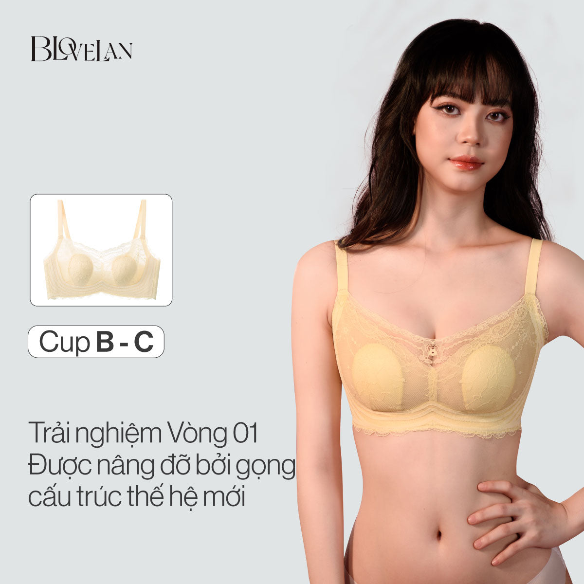 Áo lót ren Tulip cúp tai thỏ không gọng thoáng khí
