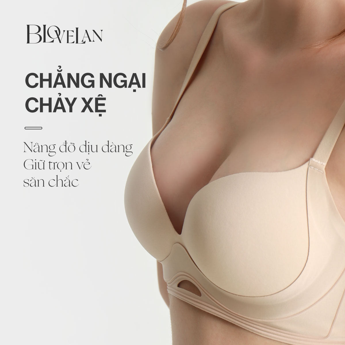 Áo ngực su Hani Blovelan có đệm mút dày 2cm giúp nâng ngực và gom ngực tạo khe - Màu trắng, da, đen