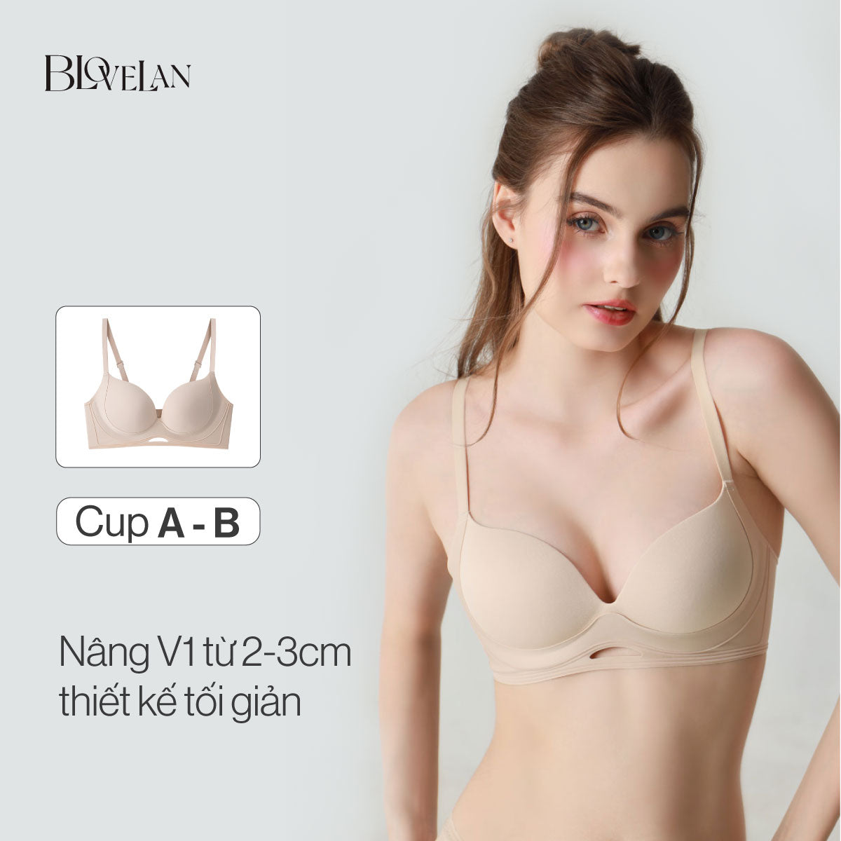 Áo ngực su Hani có đệm mút dày 3cm nâng và gom ngực tạo khe
