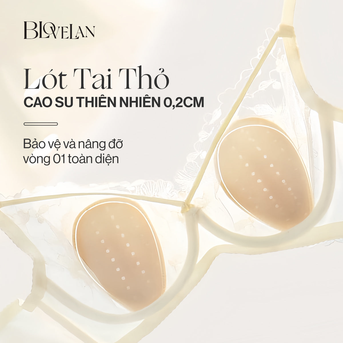 Áo ngực ren Ella Blovelan có gọng silicon mềm 3 lớp chống chảy xệ