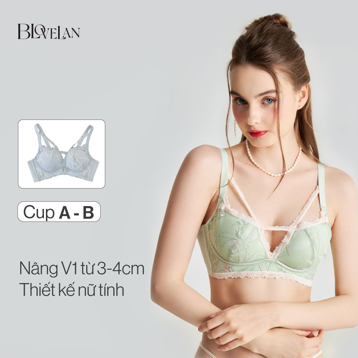 Áo lót nâng không gọng Rainbow thiết kế ren nữ tính