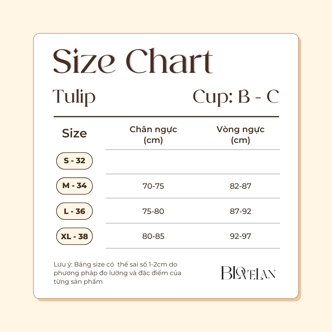 Áo lót ren Tulip cúp tai thỏ không gọng thoáng khí