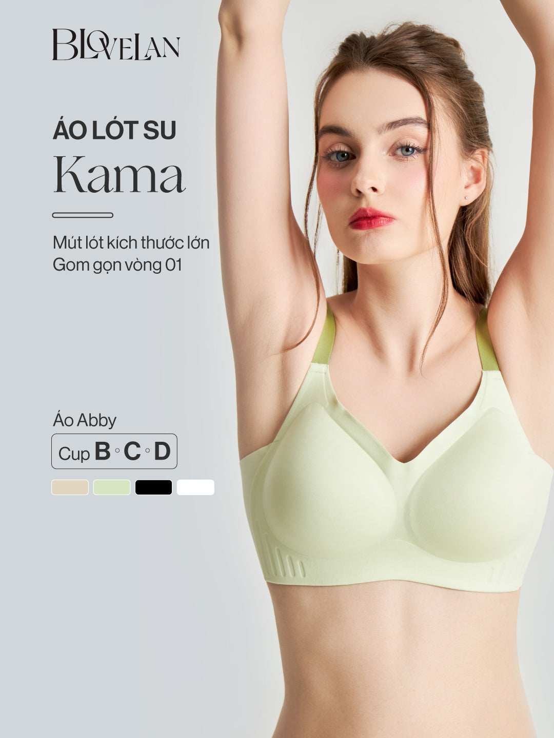 Áo lót su Kama mút lớn diện tích lớn