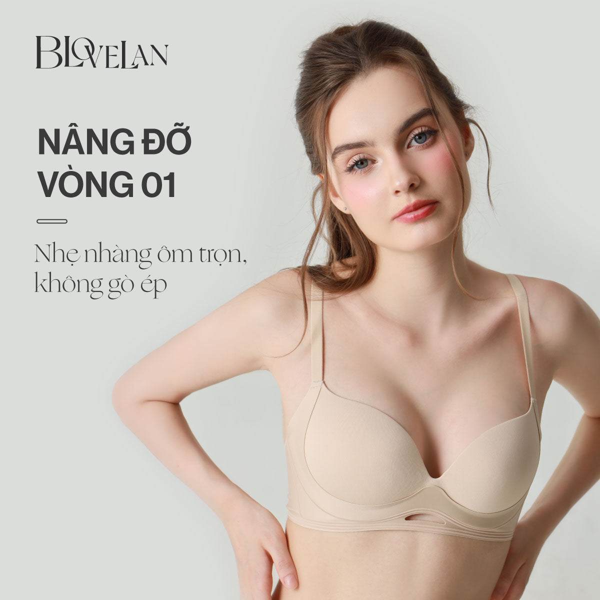 Áo ngực su Hani Blovelan có đệm mút dày 2cm giúp nâng ngực và gom ngực tạo khe - Màu trắng, da, đen